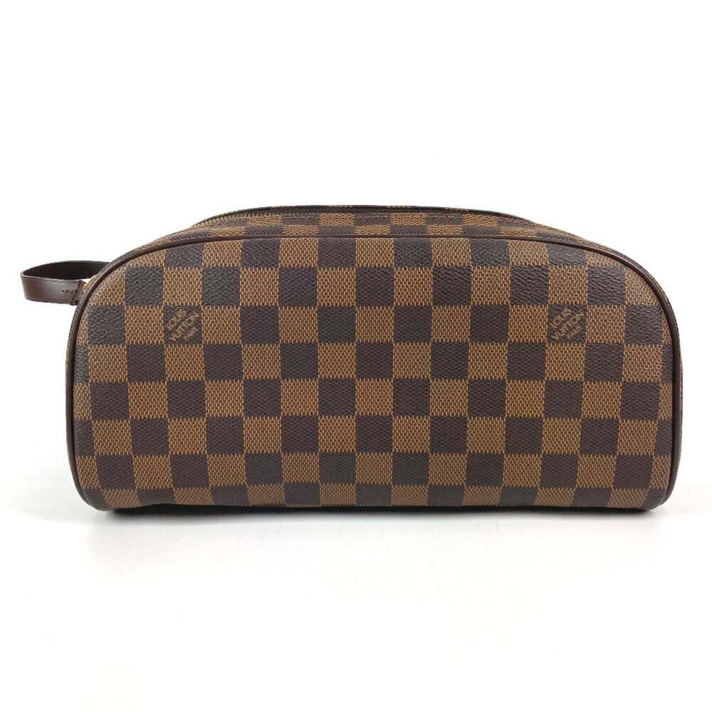 LOUIS VUITTON Authentic Brown Damier Canvas Pouch - Picture 1 of 16